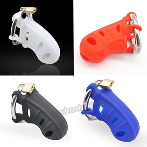 Chastity Devices New Male Natural Chastity Lock Silicon Shackle Bird Cage Mens Cock Belt Device #R69