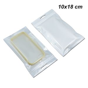 100ピース10×18 cm半透明の電子製品アクセサリー貯蔵袋ぶら下がっているジッパーのポリプラスチック包装袋のための携帯用バッグ