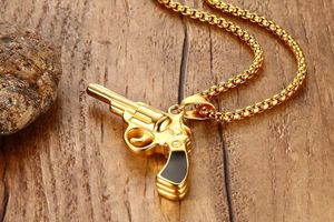 New style personality pistol jewelry men's pendant necklace titanium steel in the shape of pendant, wholesale free shipping