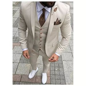 2019 Najnowsze Płaszcze Pant Wzory Beige Men Suit Prom Tuxedo Slim Fit 3 Sztuka Gromadem Ślubne Dla Mężczyzn Niestandardowy Blazer Terno Masuklino