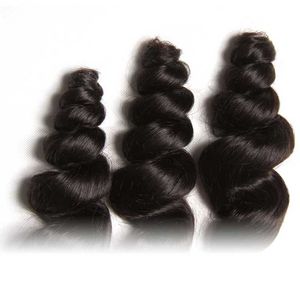 インドのバージンヘアエクステンション最高品質マレーシアペルーのブラジルの織りゆるい波の髪3 PCロット