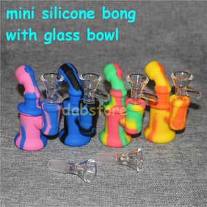 Wholesale bowls sale resale online - sale Silicone Smoking Pipe with Bowl Silicone Tobacco Pipes for Smoking Dry Herb Unbreakable Water Percolator Bong Smoking
