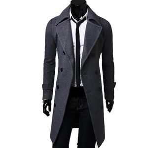 British Style Fancy Classic Mäns Trench Coat Men Double Breasted Coat Masculino Kläder Långa tjocka Jackor Coats Overcoat 4XL