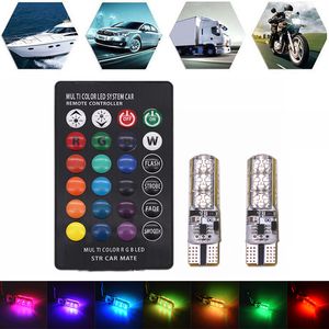 Heat Resistant Ultra Bright T10 6 Led 5050 RGB Multi Color Light Waterproof Car Wedge Lights DC 12V