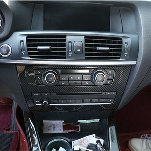 Decorazione della copertura del pannello CD della console centrale in fibra di carbonio per BMW X3 F25 2011-17 Decalcomanie per interni auto ABS