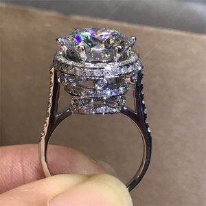 女性の指の宝石類のための高品質のチャーム予想リング5a Sona CZ 925スターリングシルバー完璧な婚約の結婚式のバンドリング