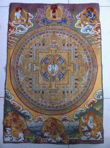 Tybet Nepal Thangka Tara Buddha Kuan Statua Guan Yin Exorcizm Peace Wealth Ner08