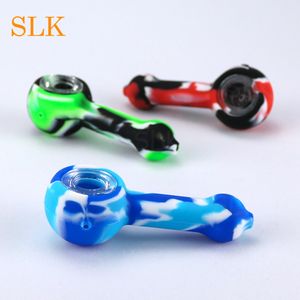 Wholesale silicone pipes dabs for sale - Group buy Glass smoking bongs new design silicone smoking pipes honeycomb glass bowl water pipe bong dabs rigs dry herb silicone pipes