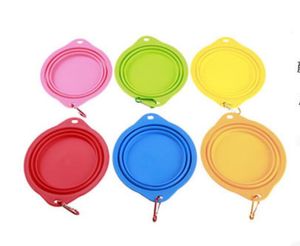 Tigelas para cães alimentadores de cachorro-quente dobrável dobrável Tigela de silicone Prato de água para gato Alimentador portátil para cachorro Tigelas de viagem para animais de estimação KD1