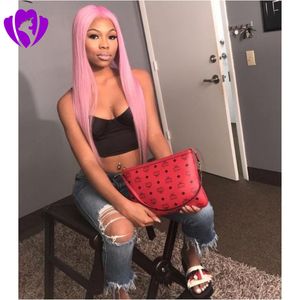 Hotselling Long Silky Straight pink Lace front Wig brazilian Heat Resistant High Quality Synthetic Lace Front Wigs cosplay for Black Women