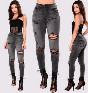 Hole Ripped Women Cool Denim Vintage Straight for Girl High Waist Casual Pants Female Slim Jeans