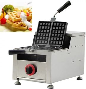 Kommerzielles Gas-Waffeleisen, belgisches Waffeleisen, quadratische Waffelmaschine für Restaurant NP