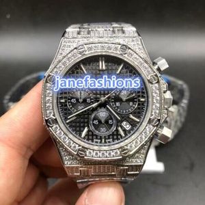 orologio da uomo caldo di vendita orologio da boutique di moda con diamanti in argento orologio cronografo al quarzo VK di alta qualità spedizione gratuita