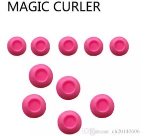 2018 curlers de silicone 10 pçs / set penteado cuidados com os cabelos macios diy rolo peco estilo de cabelo salão de rolo de cabelo macio silicone cor rosa rolo de cabelo