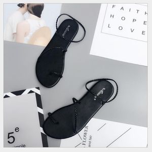 2018 zomer nieuwe Europese en Amerikaanse comfortabele sandalen met lage hakken muffin schoenen eenvoudige wilde set