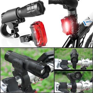 Set di luci per bicicletta a LED ultraluminoso impermeabile Set di luci anteriori per bici + Lampada di sicurezza posteriore a LED Torcia per fanale posteriore per bici