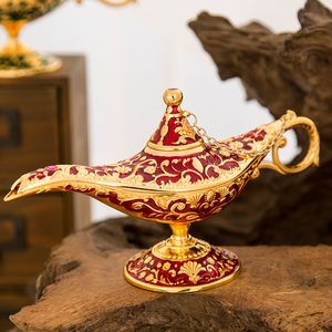 Fairy Tale Aladdin Magic Lamp Vintage Censer Creative Metal Aroma Burner Multi Color Incense Burners New Arrive 35*12*18.5cm 660