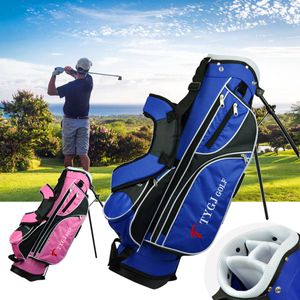 4-Way Children Lightweight Golf Rod Stand Bag Clubs Carry Organizer Storage Pouch With Shoe Compartment