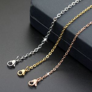 Cadeias de aço de titânio colar de aço inoxidável 18K Bated Link Chain Jewelry Acessórios para mulheres
