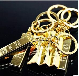 100 sztuk Pure Fine Gold Breloczek Łańcuch Golden Breloki Breloczki Kobiety Torebka Charms Wisiorek Metal Key Finder Man Car Key Pierścienie Akcesoria