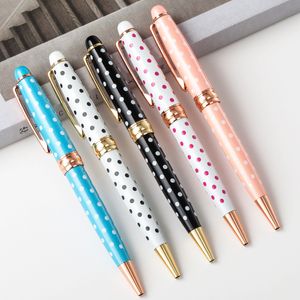 Fashion Dot Style Candy Color Metal Ballpoint Pen Ball Pen Girls Favor Students Gift Wedding Birthday Gift WJ040