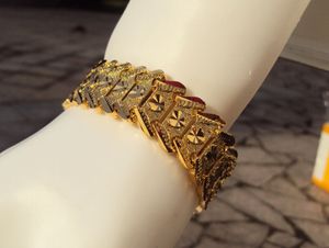 Eternal Fashionable 22K 23K 24K Thai Baht Flygplan Gult Solid Fine Gold GP Wider Mäns Armband B88