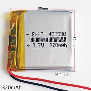 403030 3.7 v 320 mAh lipo Bateria Recarregável Li-polímero com Protect borad poder Para mini alto-falante Mp3 bluetooth Recorder fone de ouvido fone de ouvido