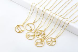 Wholesale jewelry shipping resale online - Fashion Popular Necklace Gold plated Constellations Zodiac Sign Pendant Necklace Jewelry Chrismas Gift