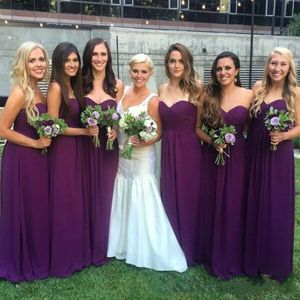 Basit Mor Gelinlik Modelleri Sevgiliye Şifon A-Line Ucuz Hizmetçi Onur Törenlerinde Düğün Misafir Partisi Elbise Ücretsiz Kargo
