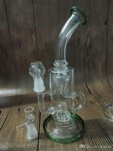 Bong Wasserpfeife Bohrinsel Dab Recycler Glasdiffusor Perkolator Rauchpfeife Glasbongs mit Kuppelglasnagel