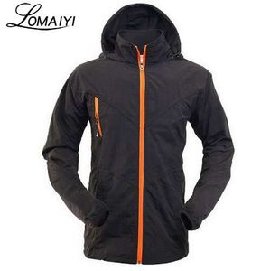 Lomaiyi Anti-UV Vattentät manlig jacka Män Sommar Andningsbara Tunna Coats Black Men's Windbreaker Mens Hooded Jackor, AM099