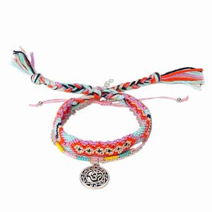 10 Teil/satz Modisches böhmisches Strand-Knöchelketten-Handweb-Lederarmband mit Handanhänger, gewebtes Anker-Armband im Segel-Marine-Wikinger-Stil