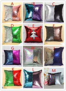 Cheapest!!! Reversible Sequin Cushion Cover Pillowcase Mermaid Sequin Pillow Magical Color Changing Throw Pillow Cover 30 color