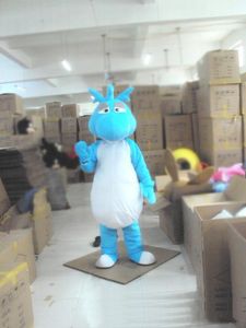 2019 Hot sale Blue The Dinosaur Dragon Mascot Costume For Adults Christmas Halloween Outfit Fancy Dress Suit Free Shipping Drop Ship