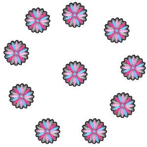 10 pcs Flor colorida Patches bordados para roupa de ferro no patch de applique de transferência para sacos de vestido DIY costurar em adesivos de bordado