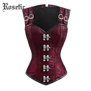 ロジックゴシックヴィンテージ中世Corset Bustiersフローラルプリントレースパッチワークリベットシン包帯レースアップレトロプルアップセクシーなコルセット