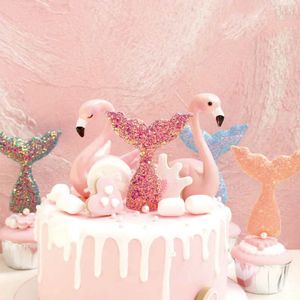 toppers per torta coda di pesce carte glitterate banner per frutta involucro per cupcake tazza da forno compleanno tea party decorazioni per matrimoni baby shower