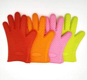 Silikonugn Mitts Kök Värmebeständighet Handskar Baksugn Handskar BBQ Gloves Resistent Glove Kök Tool Matlagning Isolering Mitts