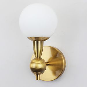 Glass Ball Wall Lamp Modern Gold Wall Light Nordic Simple Corridor Aisle Restaurant Bedroom Bedside Sconces