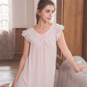 Koszulka Koszulka Koszulka Bawełniana Bawełna Proste Homewear Lato Siebie śmiałe Panie Księżniczka Nightdress Summer