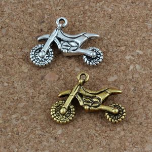 Pingentes amuletos de motocicleta 100 tamanhos 23x17mm joias antigas de prata/ouro faça você mesmo pulseiras colar brincos A-281