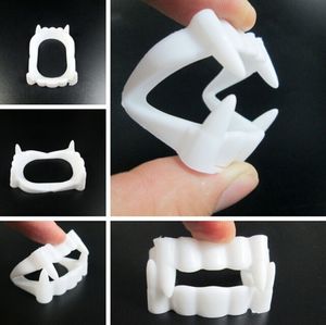 Vampiri di Halloween Denti finti Accessori cosplay spaventosi in plastica Giocattolo bianco