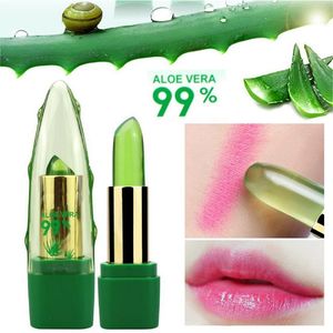 Lip Balm Batom 99% Aloe Vera Natural Temperature Change Color Jelly Moistourizing Lipstick Long Lipbalm Nutritious Labial Makeup