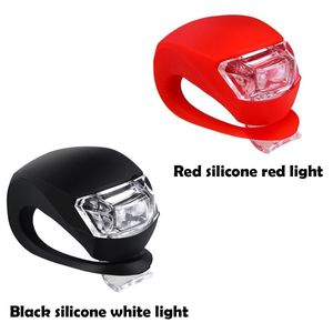 Wholesale Silicone Bike Bicycle Cycling Head Front Rear Wheel LED Flash Bicycle Light Lamp black red include the battery