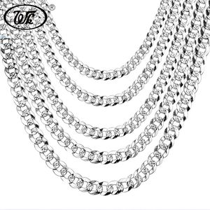 WK 100% 925 Sterling Silber Herren Silber Kette Halskette Männer Hip Hop Rapper Curb Cuban Link Kette Männlich 4MM 5MM 6MM 20 22 26