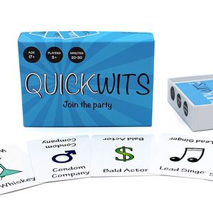 Board Game Quickwits Party Game Cartão Um divertimento e Social Adulto jogo a certeza de ter você e seus amigos gritando respostas hilariantes