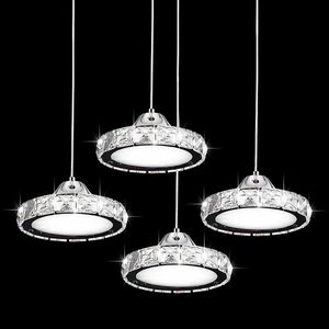 Modern LED Round Crystal Dining Room Ceiling Pendant Lights Bar Counter Restaurant Pendant Lamp Study Room Hallway Pendant Lamps