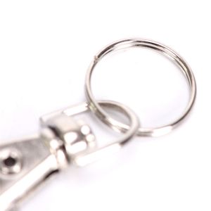 10pcs lot Silver Metal Classic Key Chain DIY Bag Jewelry Ring Swivel Lobster Clasp Clips Key Hooks Keychain Split Ring Wholeales304R