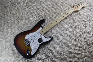 Yüksek Kaliteli F ST Sunburst Akçaağaç Özel Krom / Simli Donanım HSS Manyetikler Elektrik Gitar Ücretsiz Kargo