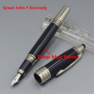 Tolle Stile großhandel-Viele Stil Great John Kennedy Dark Blue Metal Rollerball Pen Kugelschreiber Brunnen Stifte Büro Schulbedarf mit JFK Seriennummer